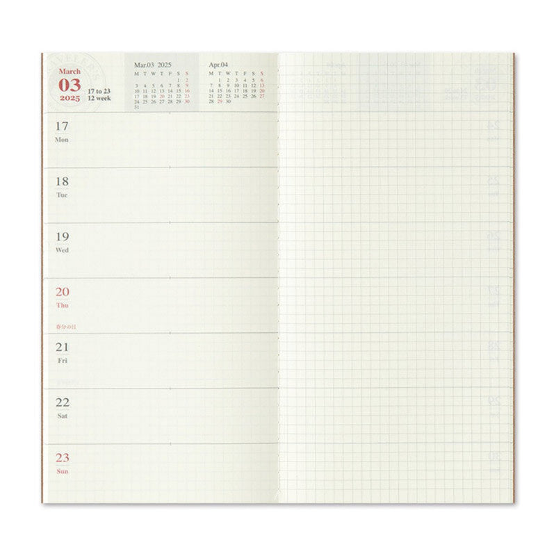 Traveler's Notebook Refill 2025 Weekly + Memo Diary