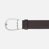Horseshoe buckle grainy ebony/black 35mm reversible leather belt
