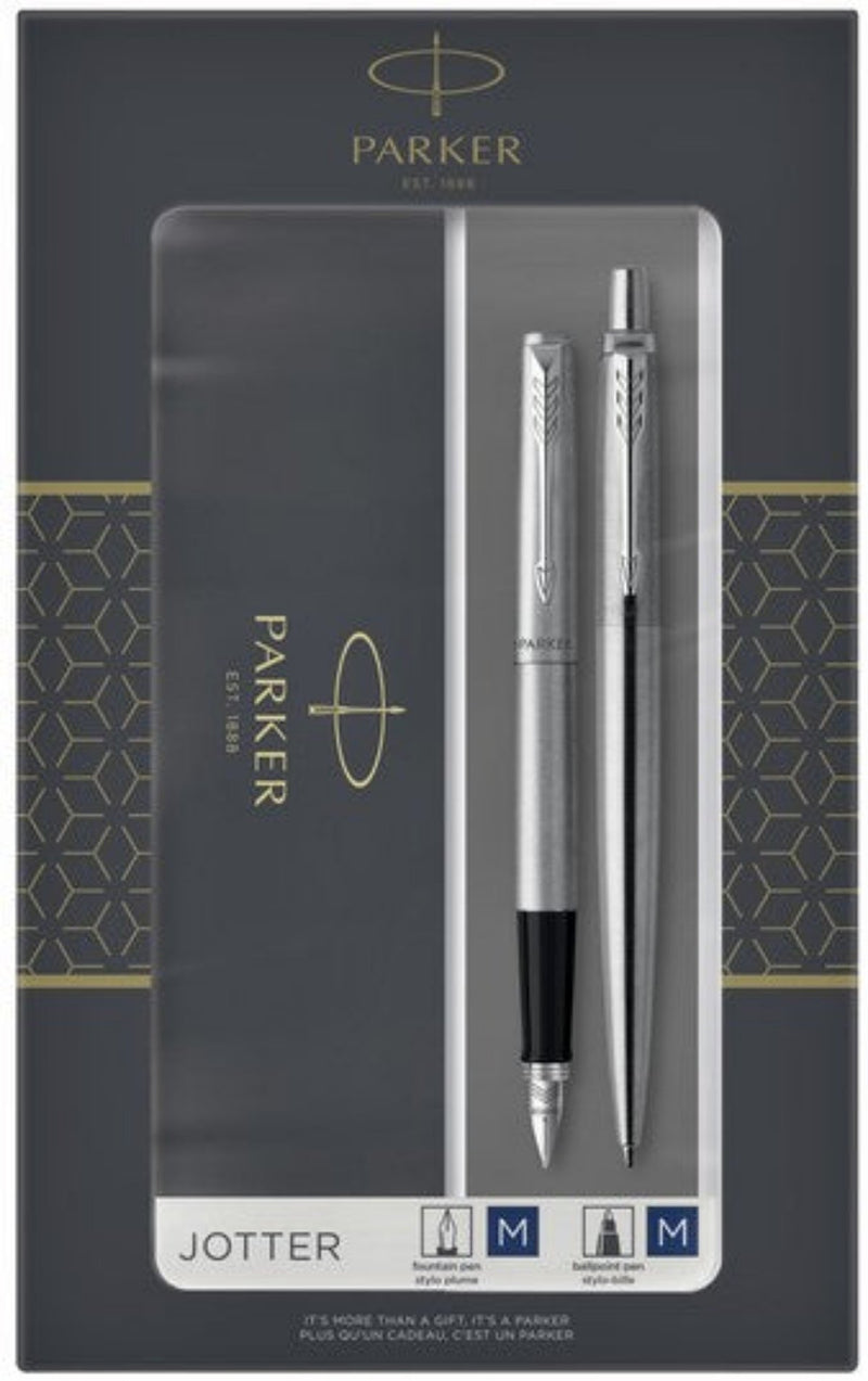 Parker Jotter Steel CT vulpen & balpen set