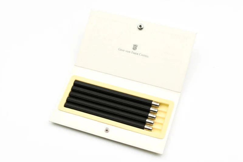 Graf von Faber-Castell 5 pocket pencils platinum plated, zwart