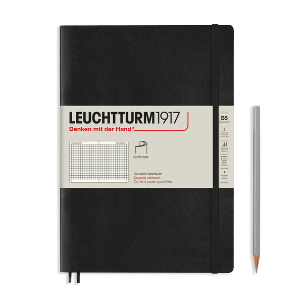 Leuchtturm1917 notitieboek Softcover Composition B5 geruit zwart