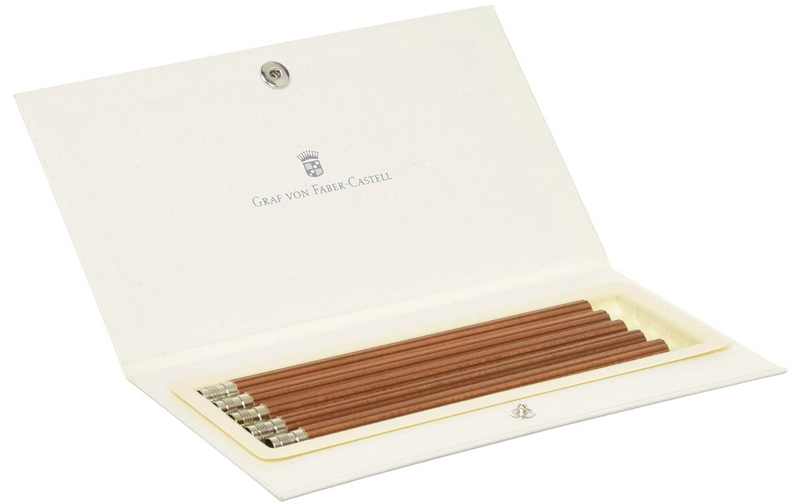 Graf von Faber-Castell 5 pocket pencils platinum plated, bruin