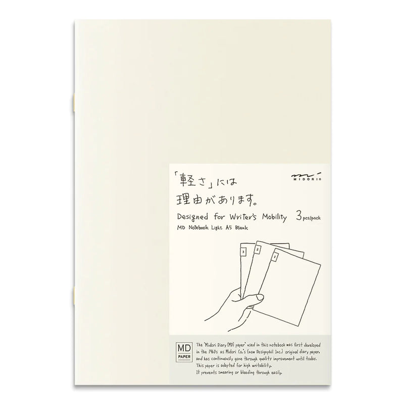 Midori MD Notebook Light A5 Blank 3-pack – P.W. Akkerman Den Haag