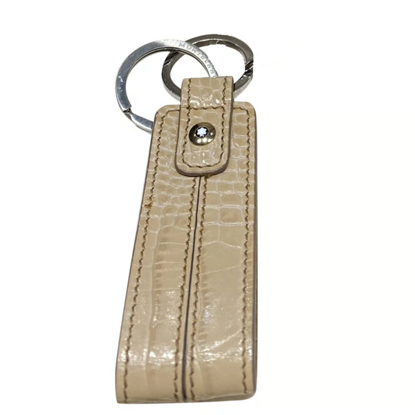 Montblanc Leather beige sleutelhanger