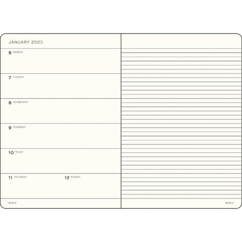 Leuchtturm1917 Agenda 2025 12M Hardcover Medium (A5) Weekly Planner/Notebook