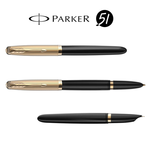 Parker 51 Deluxe zwart GT vulpen - P.W. Akkerman Den Haag