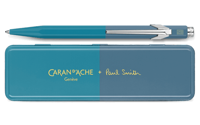 Caran d'Ache Paul Smith 849 Cyan Blue & Steel Blue balpen