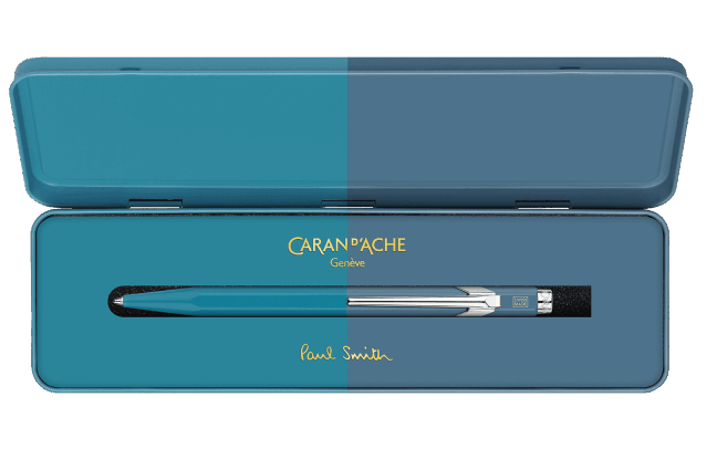 Caran d'Ache Paul Smith 849 Cyan Blue & Steel Blue balpen